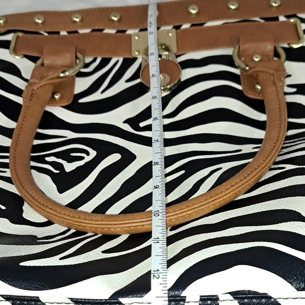 Brown and Black Zebra Print Women's Bag